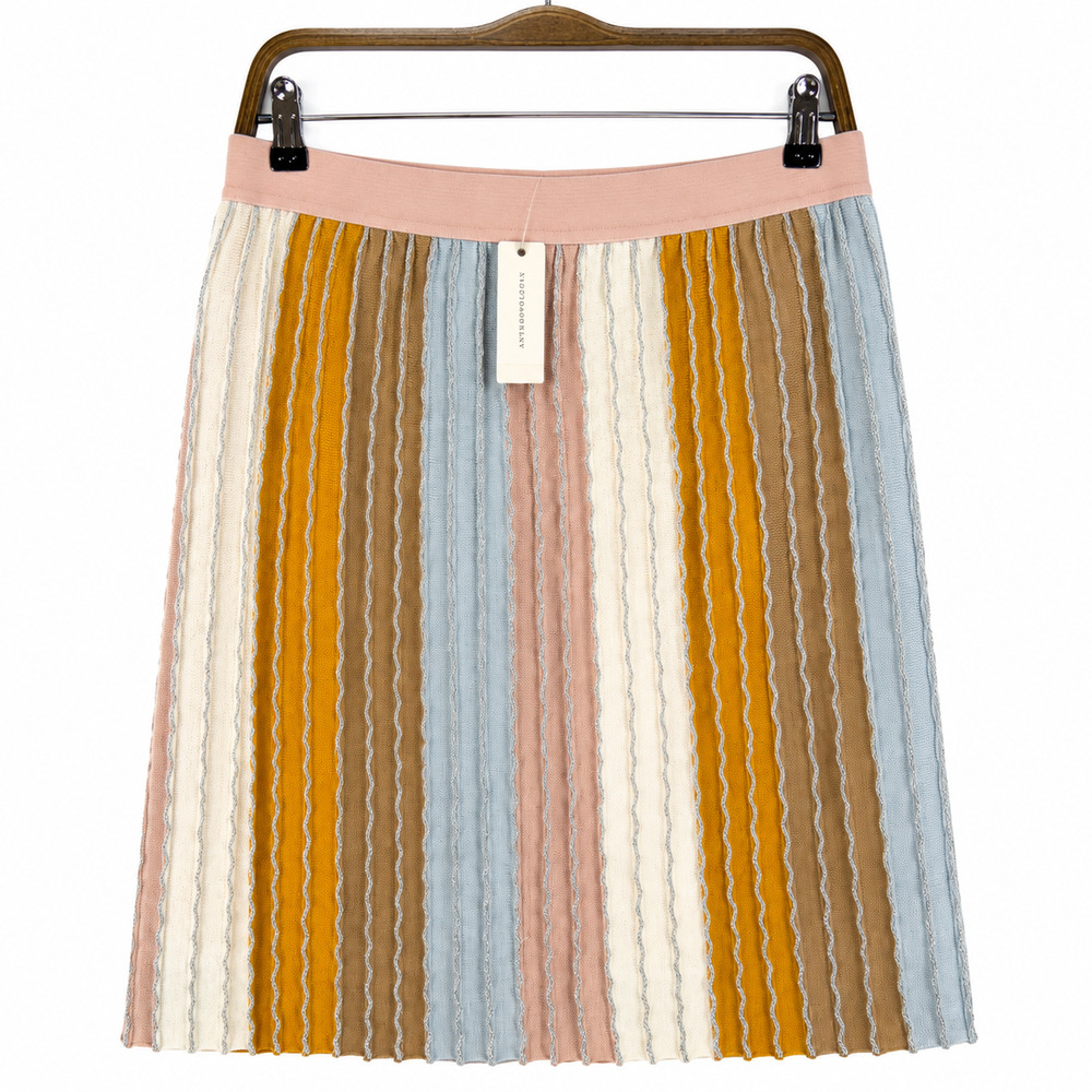 Anthropologie Eva Franco Glitter Striped Rainbow Skirt XL Whimsical Coquette